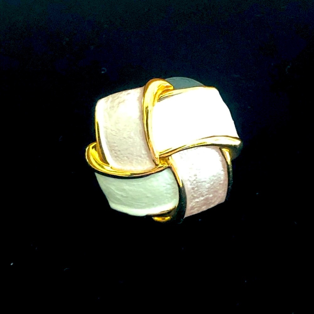 🌸18kt Gold Plated Rose & White Enamel Earrings🌸 - Picture 3 of 3